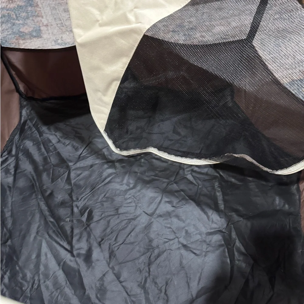 Portable and Foldable Dog Playpen in Brown and Cream - size small